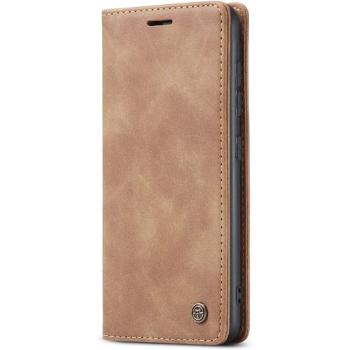 Coque Samsung Galaxy S20 Plus,Coque Rabat Avec Magnetique,Housse Portefeuille Cartes Stand Fonction (Brun)