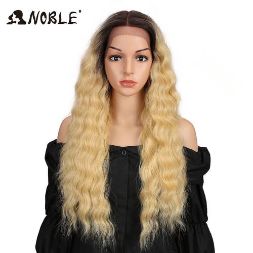 Rt4-86e - 28 Pouces - Perruque Synthétique Ondulée Longue De 28 Pouces Noble, Perruque Lace Frontal Wig 13x 4, Perruques De Cosplay Pour Femmes De Peau Noire, Perruques Ombre Blondes Résistantes À La Chaleur