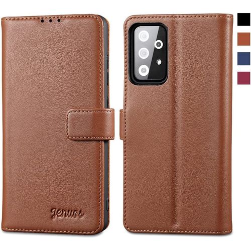 Coque Pour Samsung Galaxy A52s 5g,A52 5g Et A52 4g,Housse Samsung A52 [Porte Carte][Rfid Blocage],Portefeuille Rabat Galaxy A52,Brun,6.5"",(A52-Pg-Bn)
