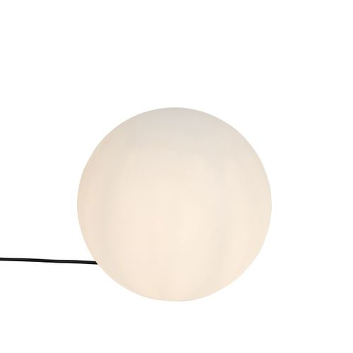 Qazqa Moderne Moderne Buiten Vloerlamp Wit 35cm Ip65 - Nura Plastique Blanc Globe / Extérieur / Jardin / Luminaire / Lumiere / Éclairage E27 Max. 1 X 23 Watt