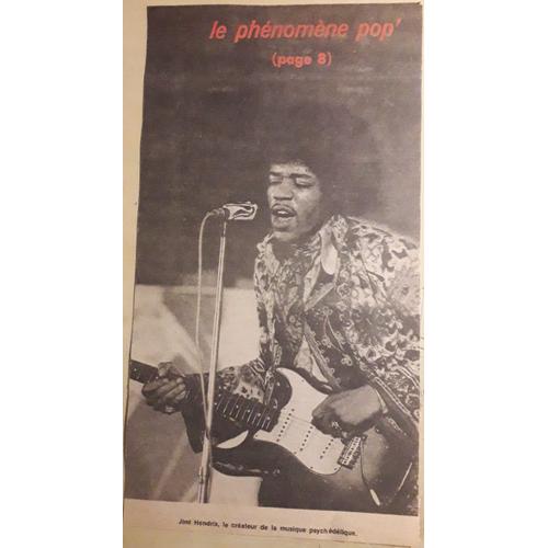 Jimi Hendrix [Coupure De Presse - 1969] - 18 X 11 Cm