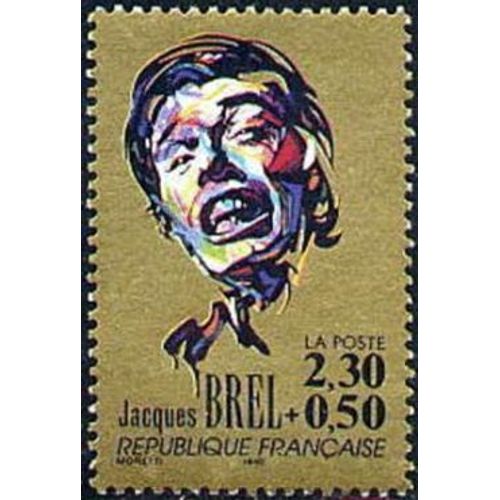 Timbre France 1990, Neuf - Jacques Brel - 2.30+0.50 Yt 2653