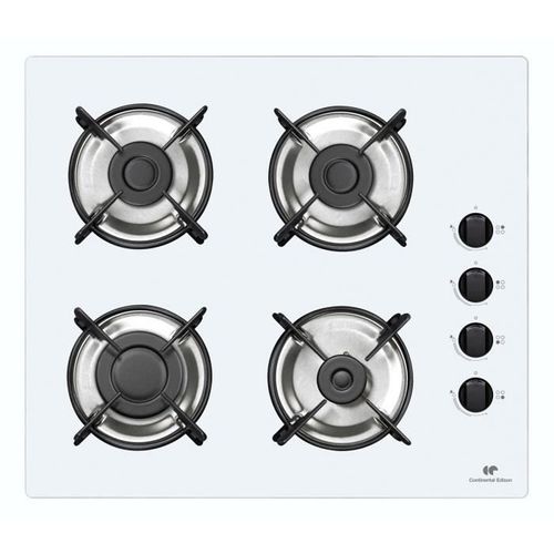 Continental Edison CECTG4VW1 Table de cuisson au gaz Blanc - 4 foyers