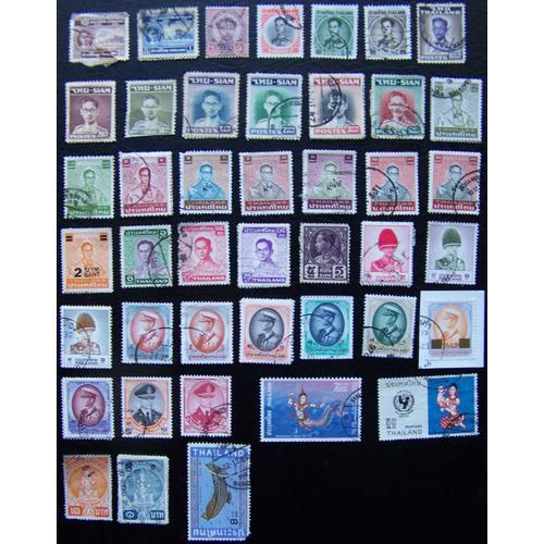 Lot De 43 Timbres De Thaïlande