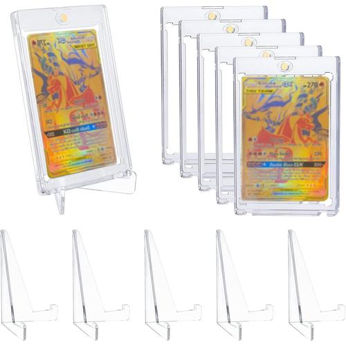 5 Set Protection Carte 35PT Porte-cartes à Collectionner Magnétique  Toploader Transparent plus Pieds Protection UV Cadres pour Cartes Pokemon,  Magic, Yugioh, Collectionner