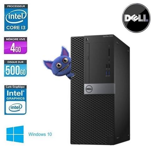 DELL OPTIPLEX 3040 MT CORE I3 6100Core i3-3.7 GHz 4 Go 500 Go Go DVDRW Intel HD Graphics 530 Windows 10 AZERTY