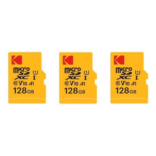 Pack de 3 KODAK Micro SDXC 32GB Premium - Vitesse et Fiabilité pour un Stockage Exceptionnel - Noir