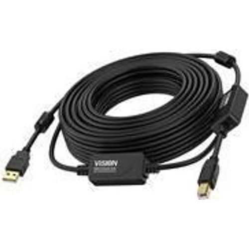 Vision - Câble USB - USB (M) pour USB type B (M) - USB 2.0 - 10 m - rappel actif en ligne - noir