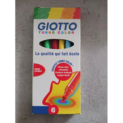 Boite De 6 Feutres Turbo Color Encre Lavable Giotto