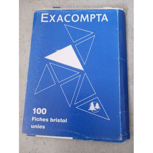 Boite De 30 Fiches Unies Bristol Exacompta