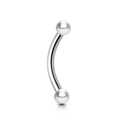 Piercing Arcade Sourcil Oreille Cartilage Tragus Helix Barbell Barre Acier Chirurgical Inoxydable Anti Allergique Swann Blanc