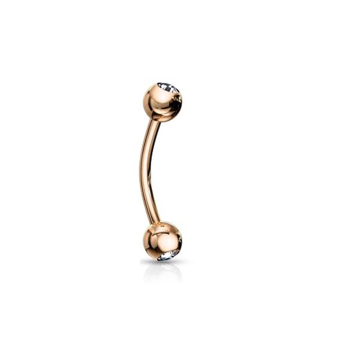 Piercing Arcade Barre Et Boules Titane Inoxydable Anti Allergique Sourcil Oreille Cartilage Tragus Helix Barbell Fiby Doré Cuivré
