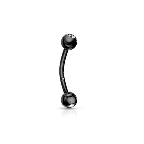 Piercing Arcade Barre Et Boules Titane Inoxydable Anti Allergique Sourcil Oreille Cartilage Tragus Helix Barbell Fiby Noir Lovepiercing