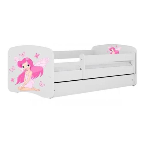 Happy - Lit Enfant Fée 140 X 80 Cm Sommier + Matelas + Tiroirs