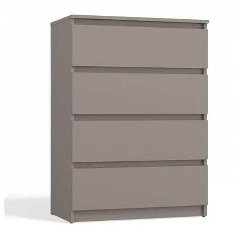 Aster T4 | Commode Chambre-Bureau-Salon 95.5x70x40 - 4 Tiroirs Gris