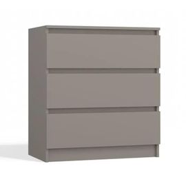 Aster T3 | Commode Chambre-Bureau-Salon 77x70x40 - 3 Tiroirs Gris