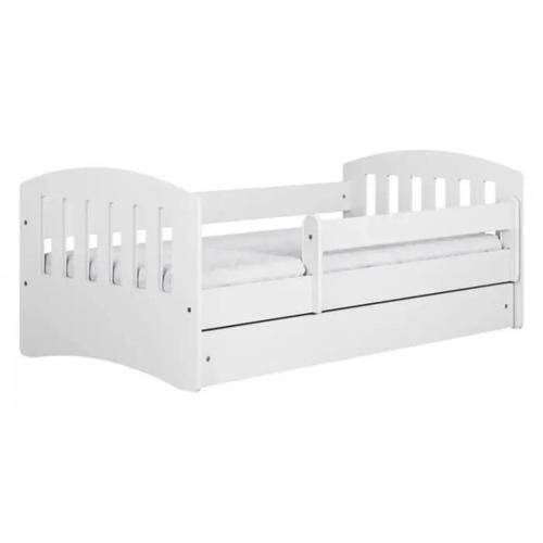 Classico - Lit Enfant Blanc Complet 160 X 80 Cm Sommier + Matelas + Tiroirs