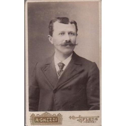 Photo Vintage Support Carton - Portrait - Studio Aristide Ghezzi A Flers - Orne