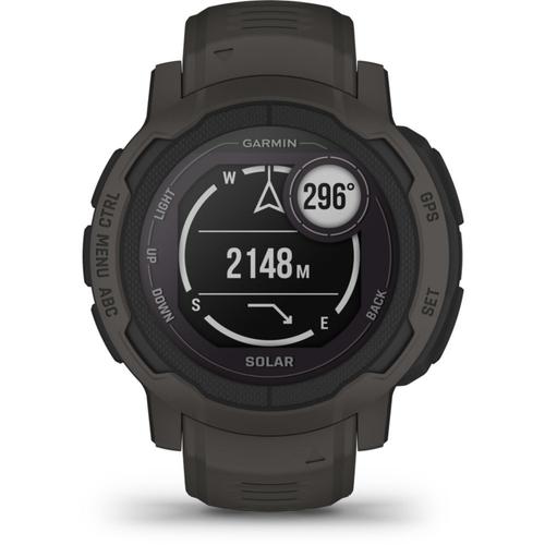 Garmin Instinct 2 Solar - 45 Mm - Graphite - Montre De Sport Avec Bracelet - Silicone - Taille Du Poignet : 135-230 Mm - Monochrome - 32 Mo - Bluetooth, Ant+ - 53 G