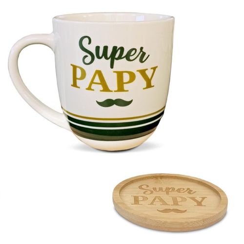 Coffret Cadeau Grande Tasse Et Sous-Tasse Le Café De Papy