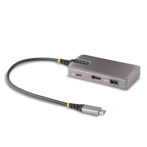 StarTech.com USB-C Multiport Adapter, 4K 60Hz HDMI, HDR, 3-Port USB Hub, 100W Power Delivery Pass-Through, USB Type C Mini Docking Station, Certified Works with Chromebook - Windows, macOS...