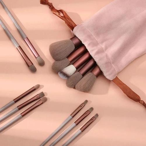 Pink Ensemble De Pinceaux De Maquillage Doux Pour Femmes, Fard À Barrage, Fond De Teint, Fard À Barrage, Fard À Joues, Poudre, Mélange, Beauté, Outils Cosmétiques, 13 Pièces 