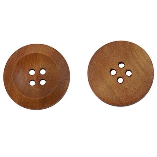 50 Pièces En Bois 4 Trous Ronds En Bois Boutons Couture Bricolage Scrapbooking 25mm Type 1 My52302