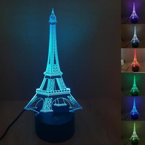 7 Couleur Usb Lampe De Table Tour Eiffel 3d Luminaria Led Night Lights Pour La Chambre Des Enfants Enfants M30767