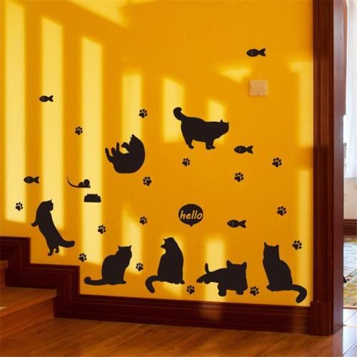 chats avatar amovible sticker mural autocollant maison art mural décoration d'intérieur 2 my52056