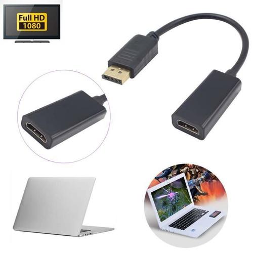 dp homme displayport vers hdmi femelle adaptateur convertisseur câble usb pour samsung hp noir my51867