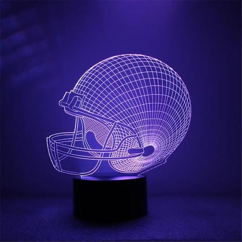 Football Cap 3d Led Night Light Lampes Illusion Optique 3d 7 Couleurs Pour La Maison 1 My59374