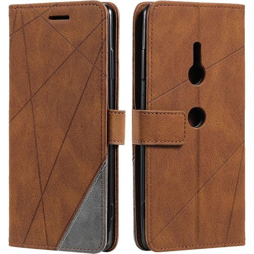Coque Pour Sony Xperia Xz3, Etui En Cuir Pu Portefeuille Housse Fermeture Magnetique Und Flip Pour Sony Xperia Xz3, Avec Fermeture Magnetique, Marron