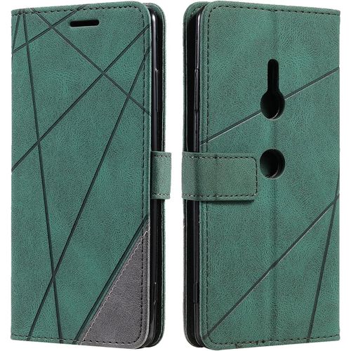 Coque Pour Sony Xperia Xz3, Etui En Cuir Pu Portefeuille Housse Fermeture Magnetique Und Flip Pour Sony Xperia Xz3, Avec Fermeture Magnetique, Vert