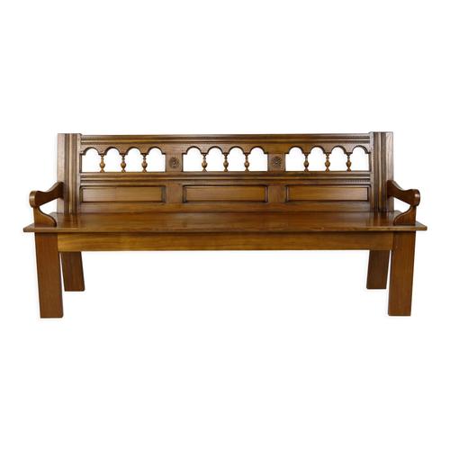 Banc De Ferme Rustique En Chne Sculpt Xxieme Sicle Bois