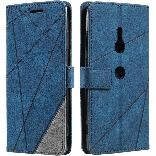 Coque Pour Sony Xperia Xz3, Etui En Cuir Pu Portefeuille Housse Fermeture Magnetique Und Flip Pour Sony Xperia Xz3, Avec Fermeture Magnetique, Bleu