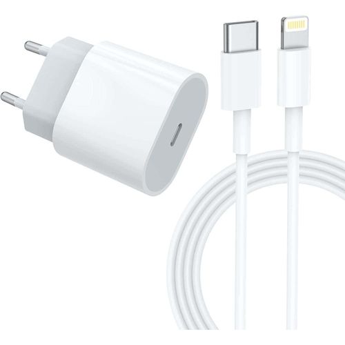 Chargeur Rapide 20w Avec Câble Usb-C Vers Lightning Pour Iphone