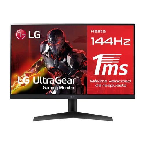 LG UltraGear 24GN60R-B - Écran LED - jeux - 24" (23.8" visualisable) - 1920 x 1080 Full HD (1080p) @ 144 Hz - IPS - 300 cd/m² - 1000:1 - HDR10 - 1 ms - 2xHDMI, DisplayPort - noir mat, rouge...