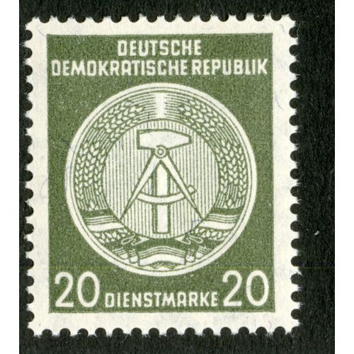 Timbre Oblitéré Deutsche Demokratische Republik, Dienstmarke, 20