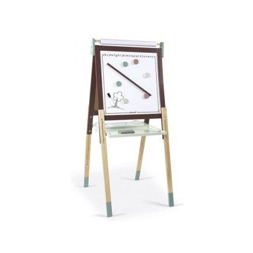 Tableau Double Face Enfant, Blanche Magnetique Et Ardoise Noire Craie - En Bois, Pliable, Evolutif Reglable 91-126 Cm - Set Creatif Et Carte