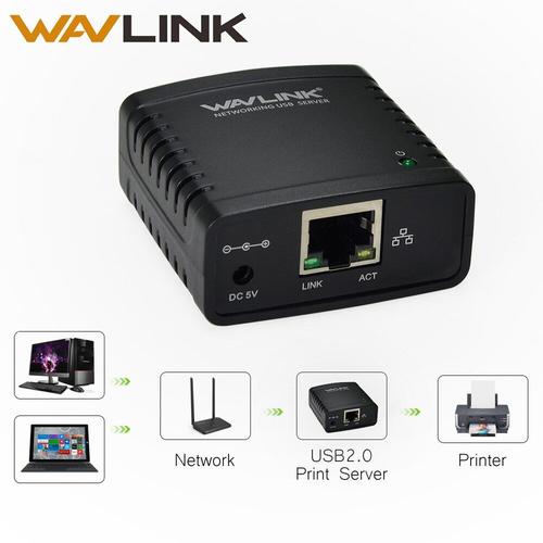 Wavlink USB 2.0 LRP Print Server Partager une LAN Ethernet réseaux Imprimantes Puissance Adaptateur USB HUB 100 Mbps réseau serveur d'impression NOUS