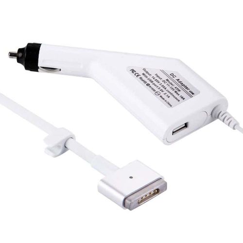 45w 14.85v 3.05a 5 Broches T Style Magsafe 2 Chargeur Voiture Avec 1 Port Usb Pour Apple Macbook A1466 / A1436 / A1465 / A1435 / Md224 / Md231 / Md761 / Md711 Longueur: 1 7 M Blanc