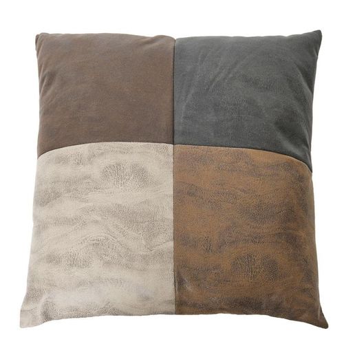 Paris Prix - Coussin Déco "Patchwork" 40x40cm Marron & Beige