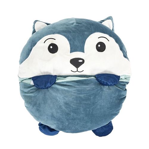 Paris Prix - Sac De Couchage Convertible "Loup" 50x130cm Bleu