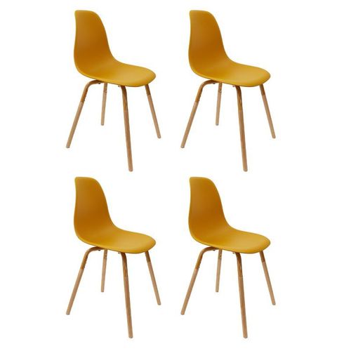 Paris Prix - Lot De 4 Chaises Scandinaves "Phénix" 81cm Moutarde