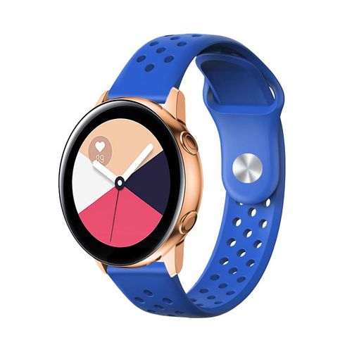 20 Mm Convient Pour Samsung Galaxy Active 2 40 44 Mm Bracelet De Montre De Sport En Silicone Respirant,Bleu Saphir