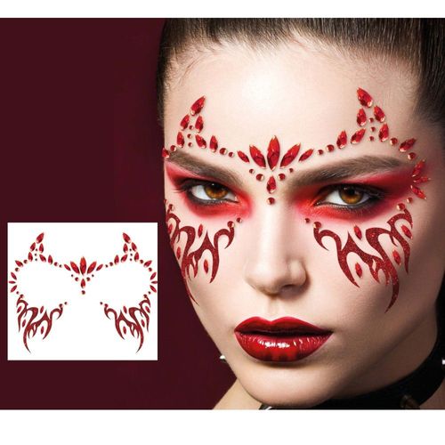 Bijoux De Peau Adhésif Visage Démon Femme