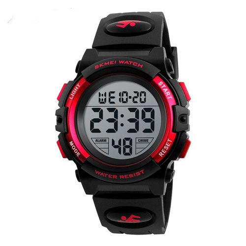 Enfant Garçon Adolescent Digitale Outdoor Sport Multifonction Étanche LED Lumière Alarme Calendrier Date avec Bande de Silicone