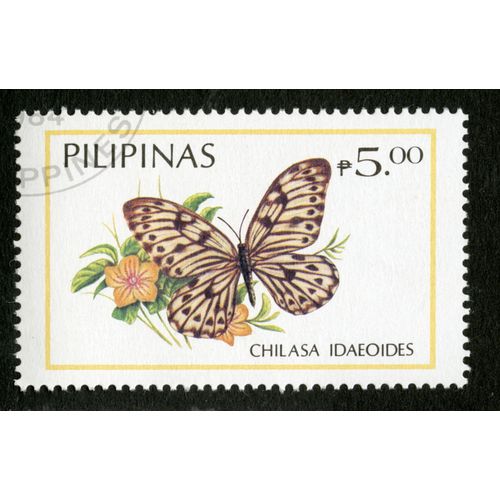 Timbre Oblitéré Philipinas, Chilasa Idaeoides, P 5,00