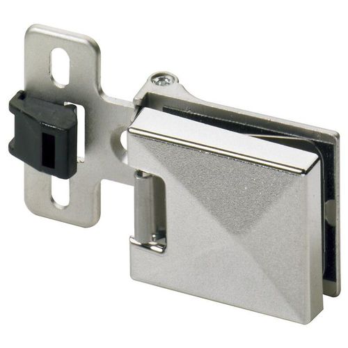 Garnitures pour portes en verre - Charnière de porte en verre 180° - verre/bois - zamak nickelé mat - ET 5150 Z - HETTICH
