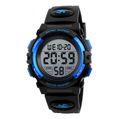 Montre De Sport Numérique Extérieure Étanche Avec Alarme/Chronomètre, Montre Bracelet Numérique Pour Enfants Garçons - Bleu
